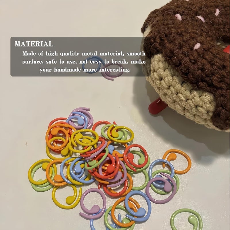wonofa 30pcs Spiral Stitch Markers for Knitting & Crochet, Metal, Adults - Image 4